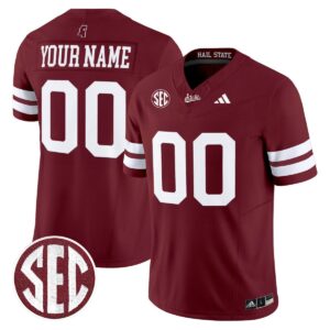 Custom Mississippi State Bulldogs Jersey Name, Number Dark Mode Stitched Maroon Alter