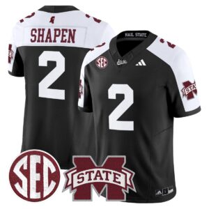 Blake Shapen Jersey #2 Mississippi State Bulldogs Dark Mode Stitched Black Alter