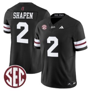Blake Shapen Jersey #2 Mississippi State Bulldogs Dark Mode Stitched Black