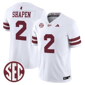 Blake Shapen Jersey #2 Mississippi State Bulldogs Dark Mode Stitched White