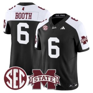 Davon Booth Jersey #6 Mississippi State Bulldogs Dark Mode Stitched Black Alter