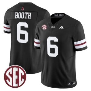 Davon Booth Jersey #6 Mississippi State Bulldogs Dark Mode Stitched Black