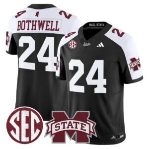 Fluff Bothwell Jersey #24 Mississippi State Bulldogs Dark Mode Stitched Black Alter