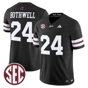 Fluff Bothwell Jersey #24 Mississippi State Bulldogs Dark Mode Stitched Black