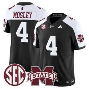 Jordan Mosley Jersey #4 Mississippi State Bulldogs Dark Mode Stitched Black Alter