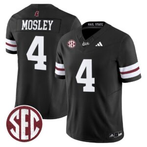 Jordan Mosley Jersey #4 Mississippi State Bulldogs Dark Mode Stitched Black
