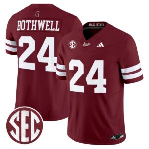 Fluff Bothwell Jersey #24 Mississippi State Bulldogs Dark Mode Stitched Maroon