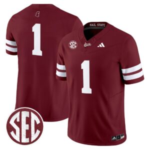 Team Jersey #1 Mississippi State Bulldogs Dark Mode Stitched Maroon