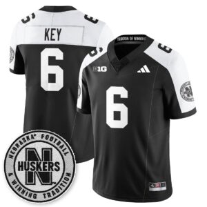 Dane Key Jersey #6 Nebraska Football 2025 Blackout Stitched Black Alter