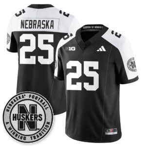 Nebraska Jersey #25 Nebraska Football 2025 Blackout Stitched Black Alter