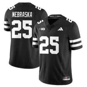 Nebraska Jersey #25 Nebraska Football 2025 Blackout Stitched Black