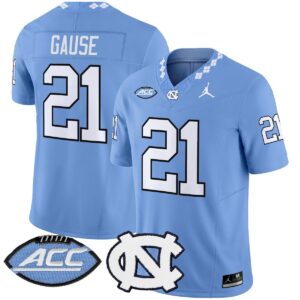 Davion Gause Jersey #21 North Carolina Tar Heels 2025 Limited Stitched Blue