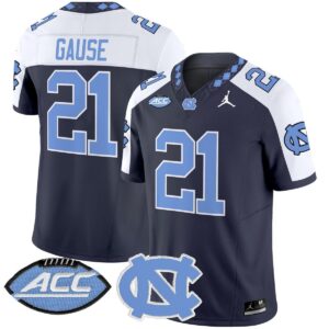 Davion Gause Jersey #21 North Carolina Tar Heels 2025 Limited Stitched Navy Alter