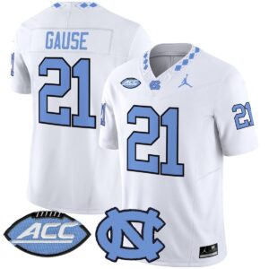 Davion Gause Jersey #21 North Carolina Tar Heels 2025 Limited Stitched White