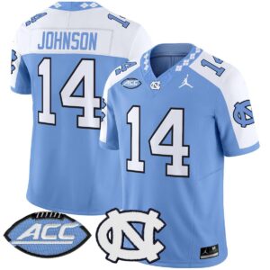 Max Johnson Jersey #14 North Carolina Tar Heels 2025 Limited Stitched Blue Alter