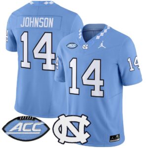 Max Johnson Jersey #14 North Carolina Tar Heels 2025 Limited Stitched Blue