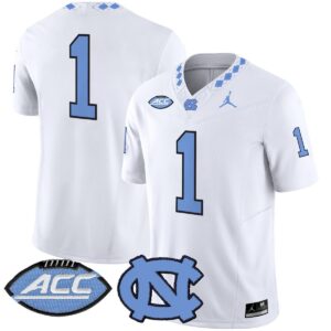 Team Jersey #1 North Carolina Tar Heels 2025 Vapor Limited Stitched White
