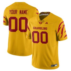 Custom Grambling State Football Jersey 2025 Special Stitched Yellow
