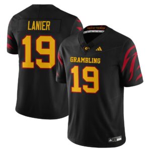 Nigel Lanier Jersey #19 Grambling State Football 2025 Special Stitched Black