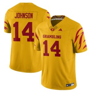 Jay'Shaun Johnson Jersey #14 Grambling State Football 2025 Special Yellow
