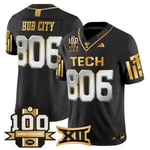Hub City Jersey #806 Texas Tech 2025 100th Anniversary Stitched Black Limite