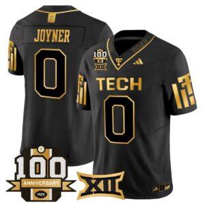 Quinten Joyner Jersey #0 Texas Tech 2025 100th Anniversary Stitched Black Gold