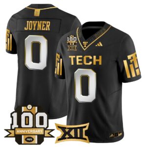 Quinten Joyner Jersey #0 Texas Tech 2025 100th Anniversary Stitched Black Limited