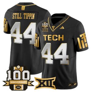 Still Tippin Jersey #44 Texas Tech 2025 100th Anniversary Stitched Black Limited