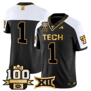 Team Jersey #1 Texas Tech 2025 100th Anniversary Patch Stitched Alternate