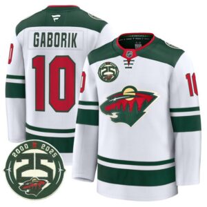 Marian Gaborik Jersey #10 Minnesota Wild 25th Anniversary Patch Stitched White