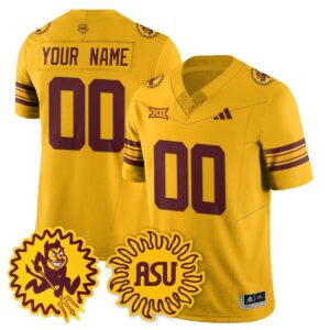 Custom Arizona State Sun Devils Jersey 1975 Throwback Uniform Stitched Gold