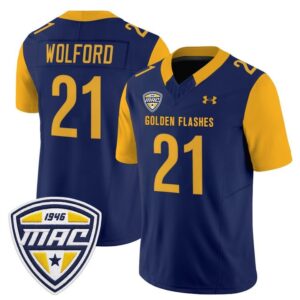 Cade Wolford Jersey #21 Kent State Golden Flashes 2025 Stitched Navy