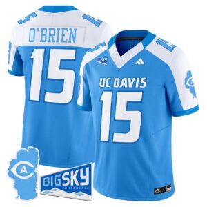 Ken O?Brien Jersey #15 UC Davis Aggies 2025 Lake Tahoe Patch Stitched Aqua Alter