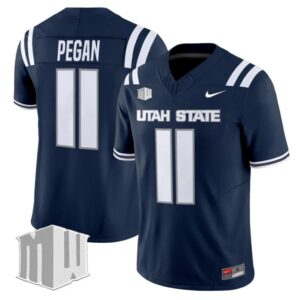 Braden Pegan Jersey #11 Utah State Aggies 2025 Vapor Limited Stitched Navy