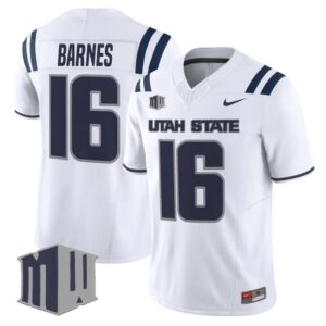 Bryson Barnes Jersey #16 Utah State Aggies 2025 Vapor Limited Stitched White