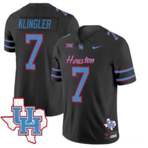 Men's Case Keenum #7 Houston Cougars Oilers Stitched Black