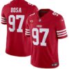 49ers #97 Nick Bosa Red 2023 F.U.S.E. With C Patch Vapor Untouchable