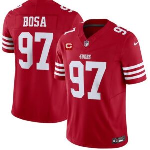 49ers #97 Nick Bosa Red 2023 F.U.S.E. With C Patch Vapor Untouchable