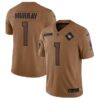Arizona Cardinals #1 Kyler Murray 2023 Brown Salute To Service