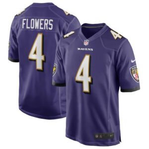 Baltimore Ravens #4 Zay Flowers Purple