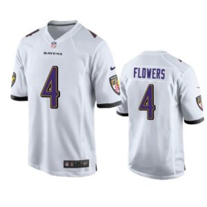 Baltimore Ravens #4 Zay Flowers White