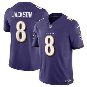 Baltimore Ravens #8 Lamar Jackson Purple 2023 F.U.S.E Vapor Untouchable