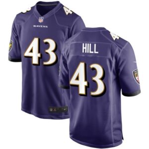 Baltimore Ravens #43 Justice Hill Purple
