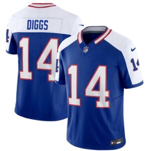 Bills #14 Stefon Diggs BlueWhite 2023 F.U.S.E. Throwback Vapor Untouchable