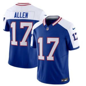 Bills #17 Josh Allen BlueWhite 2023 F.U.S.E. Throwback Vapor Untouchable