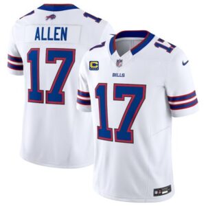 Bills #17 Josh Allen White 2023 F.U.S.E. With C Patch Vapor Untouchable