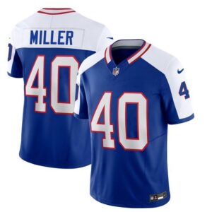 Bills #40 Von Miller BlueWhite 2023 F.U.S.E. Throwback Vapor Untouchable