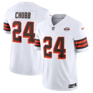Browns #24 Nick Chubb White 2023 F.U.S.E. 1946 Collection Vapor Untouchable