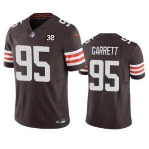 Browns #95 Myles Garrett Brown 2023 F.U.S.E. With Jim Brown Memorial Patch