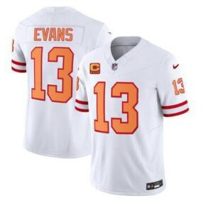 Buccaneers #13 Mike Evans 2023 F.U.S.E. White With 4-Star C Patch Throwback